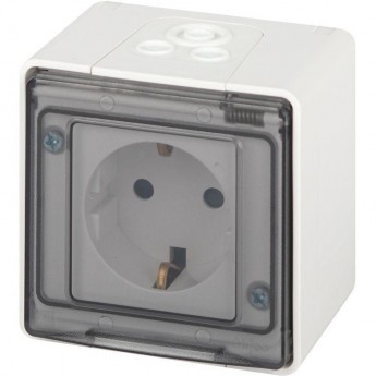 Розетка ЭРА ЭКСПЕРТ 11-2502-01 2P+E IP55 шторки 16А-250В ОУ белый