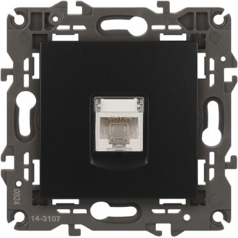 Розетка компьютерная 1-м ЭРА ELEGANCE 14-3107-05 RJ45 IP20 механизм антрацит Розетка компьютерная 1-м ЭРА ELEGANCE 14-3107-05 RJ45 IP20 механизм антрацит