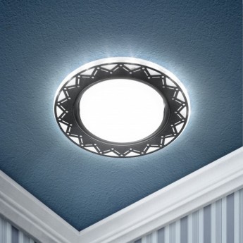 Светильник ЭРА DK LD27 WH/BK декор cо светодиодной подсветкой GX53 белый/черный